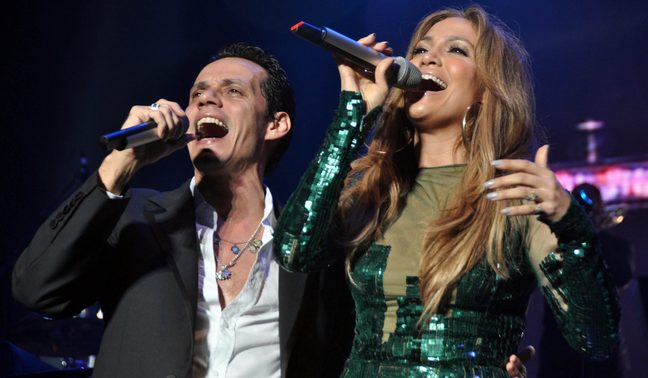 Jennifer Lopez, green sequin dress, Marc Anthony, Puerto Rico