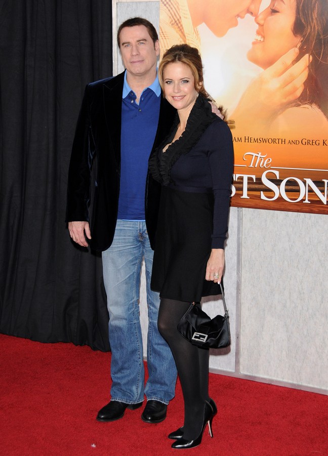 John Travolta, Kelly Preston, blue dress