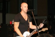 Chris Daughtry, black t-shirt, guitar