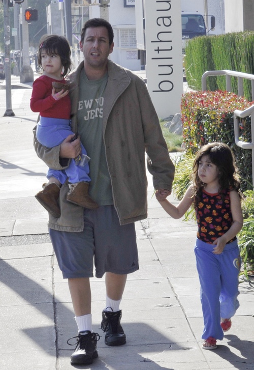 Adam Sandler, gray shorts, tan jacket, adam sandler girls