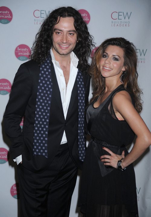 Constantine Maroulis, black jacket, white shirt, black pants