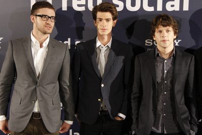 justin timerlake, andrew garfield, jesse eisenberg