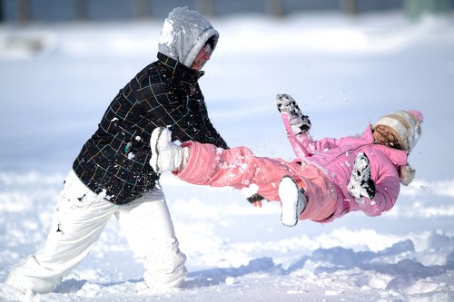 Ava Jackman pink snowsuit, Oscar Jackman black winter coat