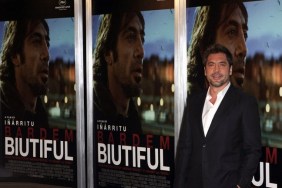 Javier Bardem, suit, dark suit, white shirt