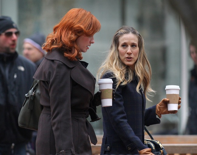 Sarah Jessica Parker, wool coat, coffee