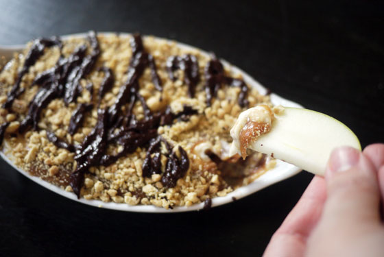 All Natural Snickers Dip Recipe for Halloween or Football Party