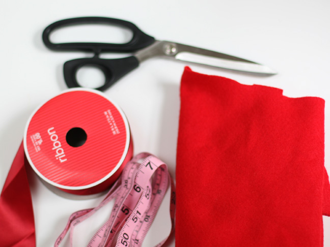 Christmas Red Felt Bow Craft - Supplies