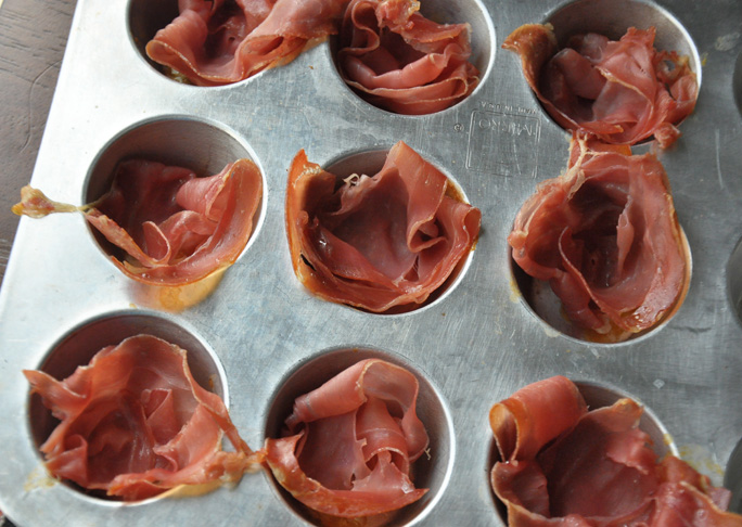 Fig Almond Prosciutto Cups - Step 2