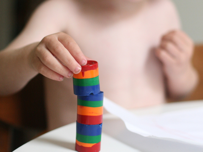 Homemade Rainbow Crayons