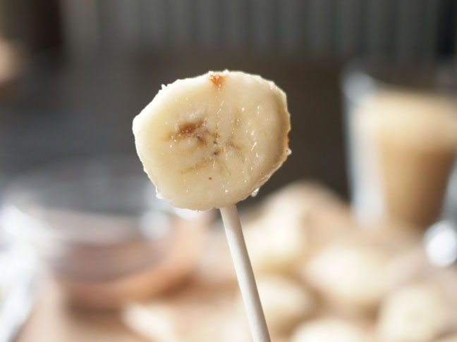 Chocolate Banana Pops Lollipop Stick