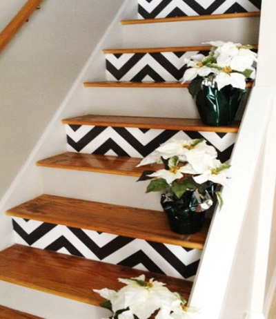 Painted Chevron Stairs