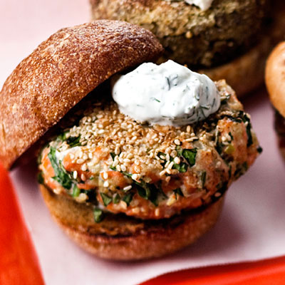 Sesame Seed Crusted Salmon Burger