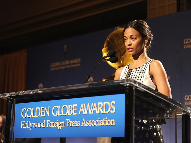 zoe saldana golden globes