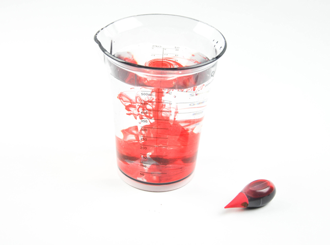 red food coloring water