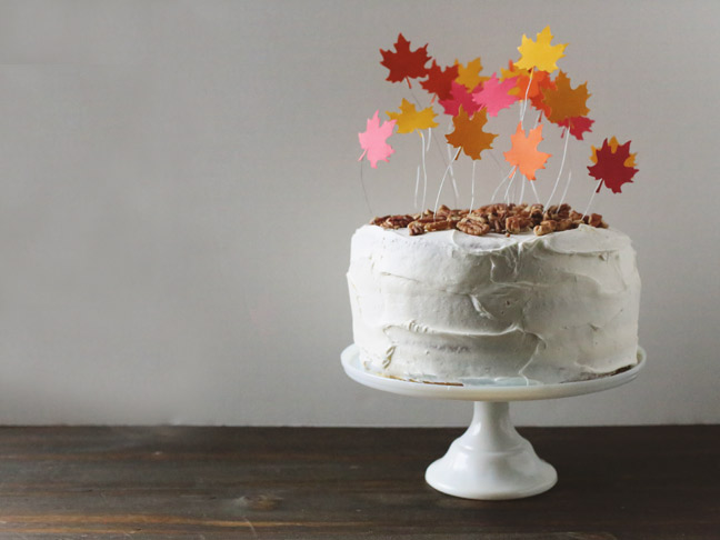 DIY Falling Leaves Cake Topper