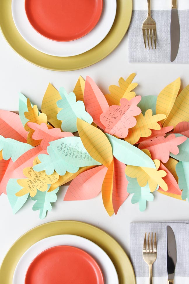 Thanksgiving DIY // Paper Leaf Table Runner