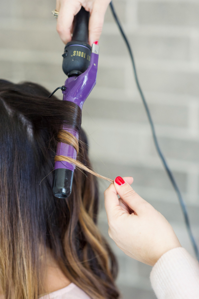 curling iron ombre hair