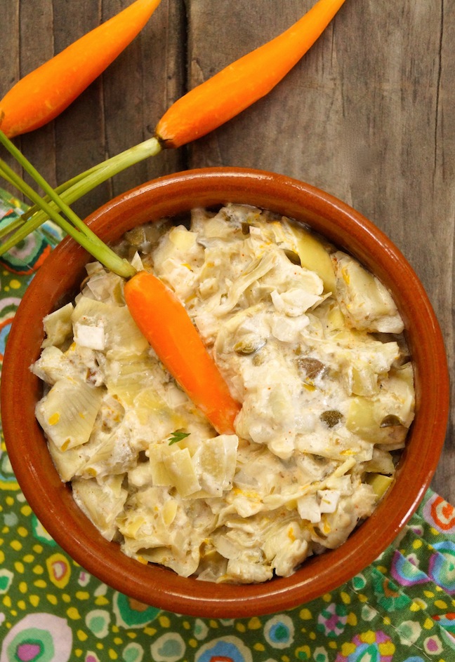 Artichoke Lemon Dip with Carrots