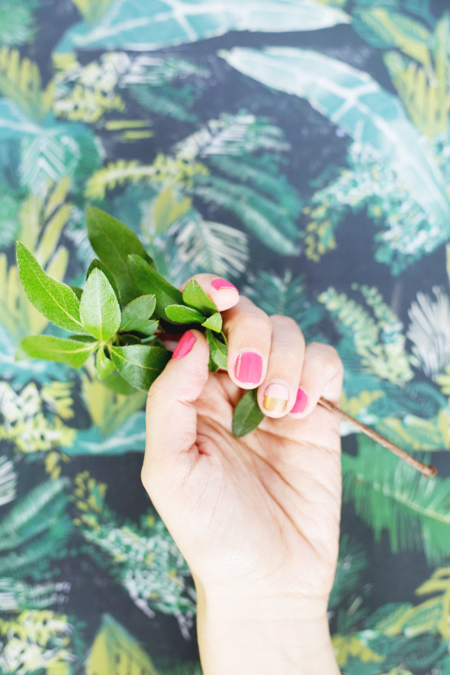 two-tone-mani-hand-holding-leaves