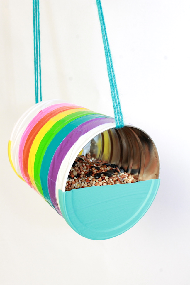Duct Tape DIY Recycled Can Birdfeeder craft