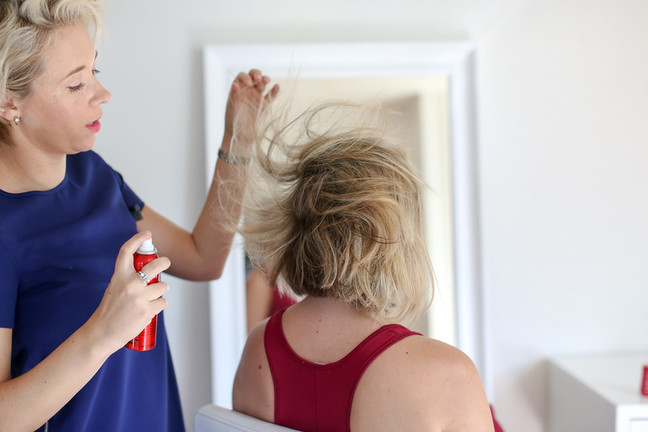 Messy updo for short hair