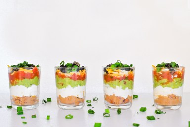 Miniature seven layer dips