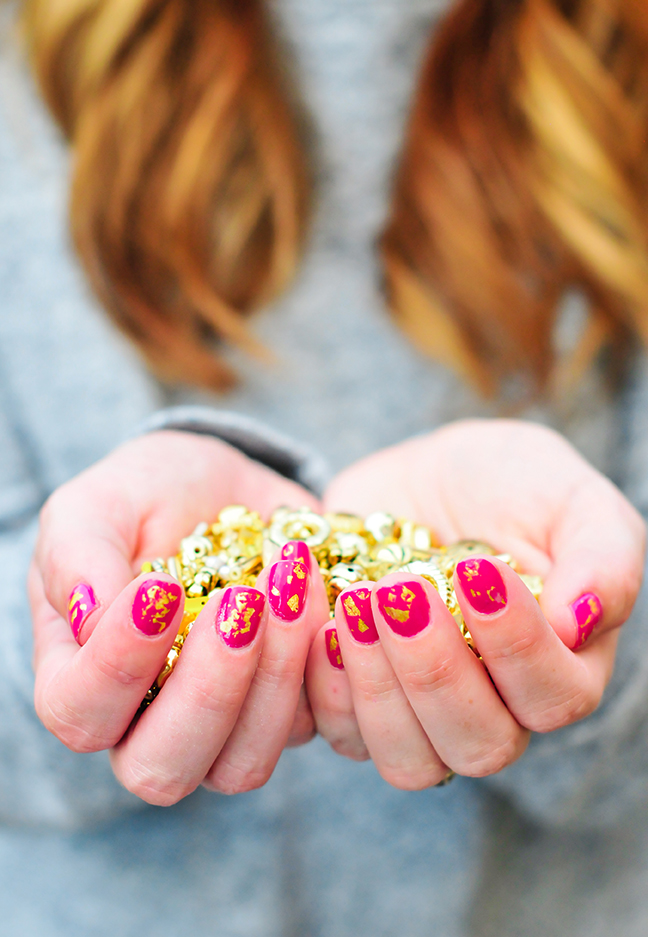 DIY Gold Leaf Manicure