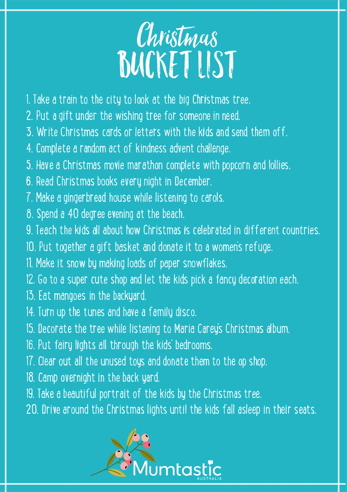 Christmas bucket list - Mumtastic