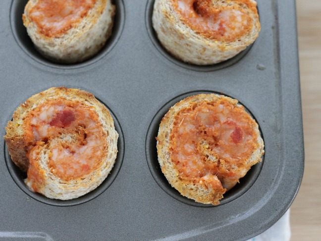 freshly baked pizza bread spirals