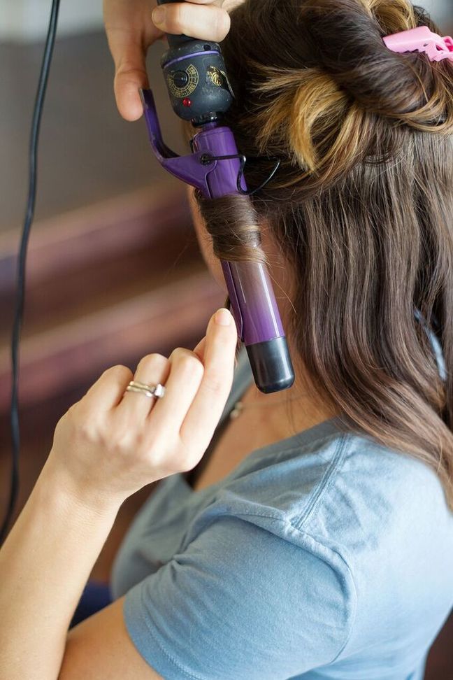 brown hair curling iron