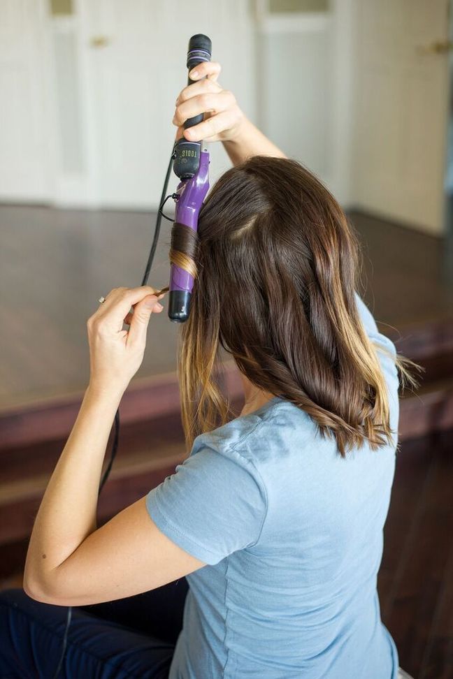 brown hair curling iron