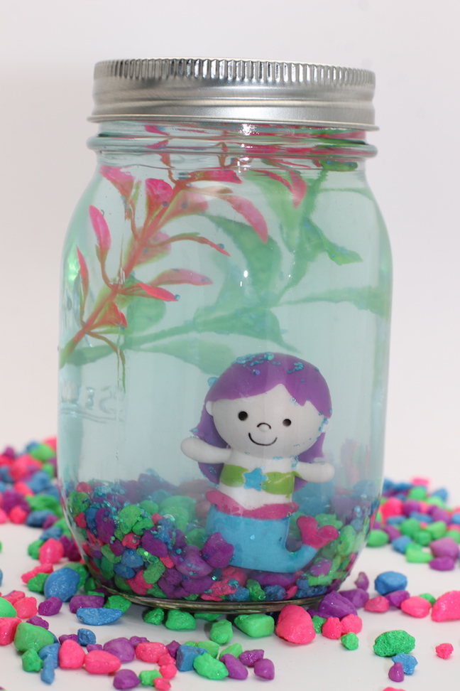 mermaid in mason jar