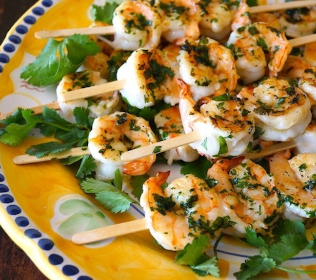 shrimp kebabs cilantro