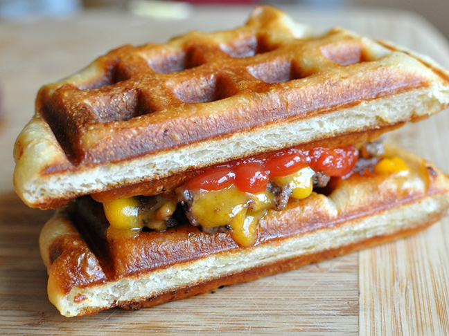 waffle hamburger