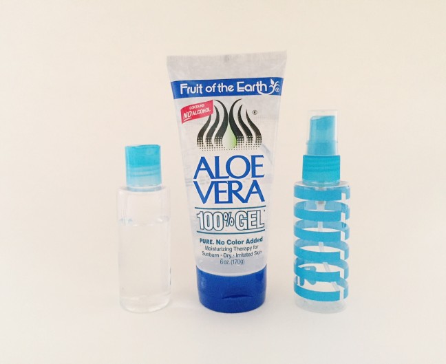 aloe vera gel and spray bottle