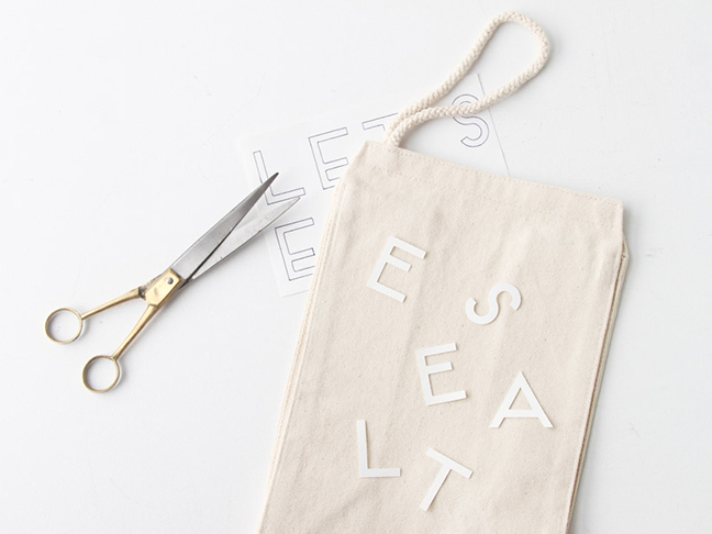 Cut out letters for back to school lunch bag