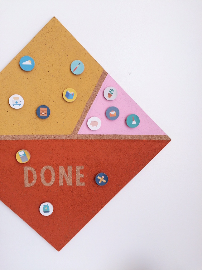 DIY Cork Board Chore Chart for Kids | Shauna Younge for Momtastic