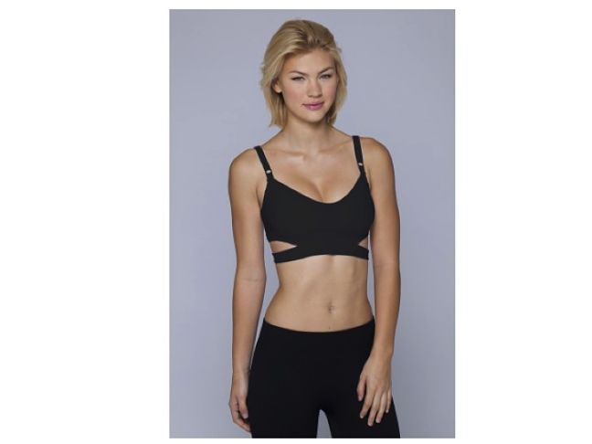 fifth avenue sportswear black strappy bra