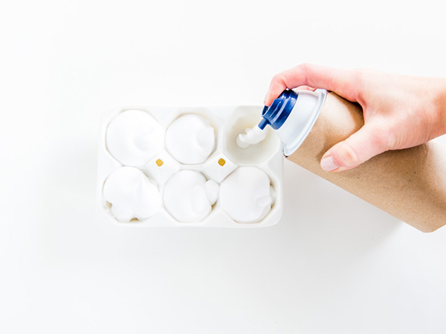 shaving cream egg carton