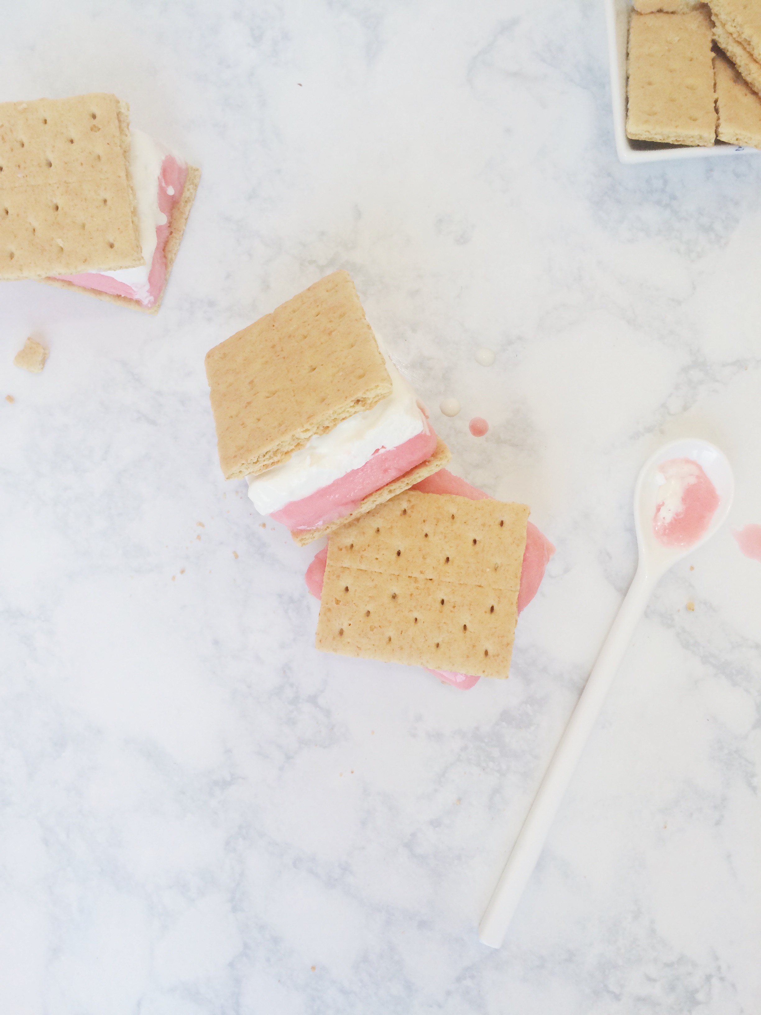 Guilt-Free Strawberries and Cream Arctic Zero Ice Cream Sandwiches