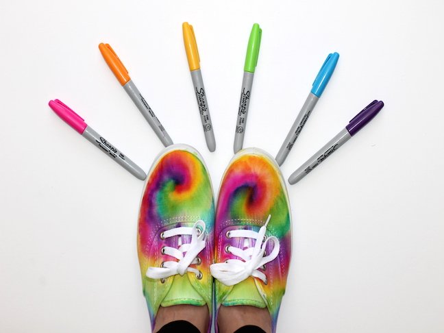 final 2 Tie Dye Sharpie Sneaker Project