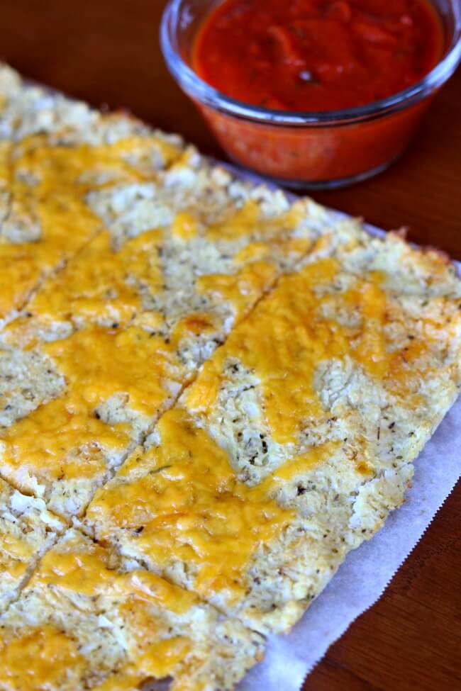 cauliflower breadsticks with cheese