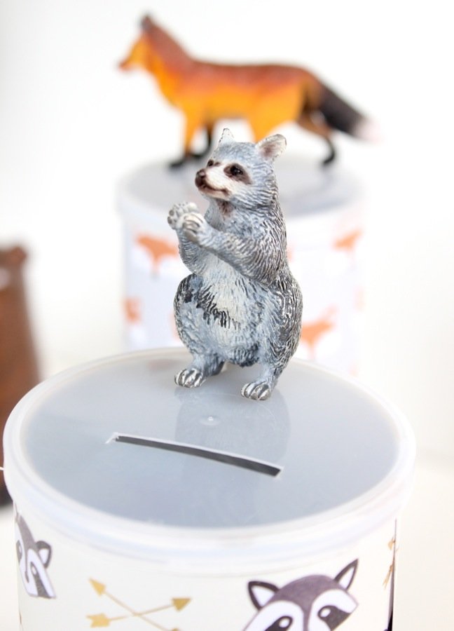 raccoon-fox-on-a-piggy-bank-lid