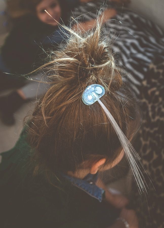 fiber-optic-hair-piece-with-bright-blue-lights