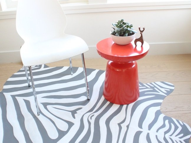 Walk On The Wild Side With A DIY Zebra Print Rug