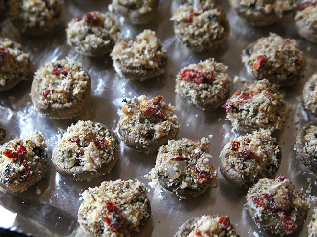 Sundried Tomato Parmesan Stuffed Mushrooms