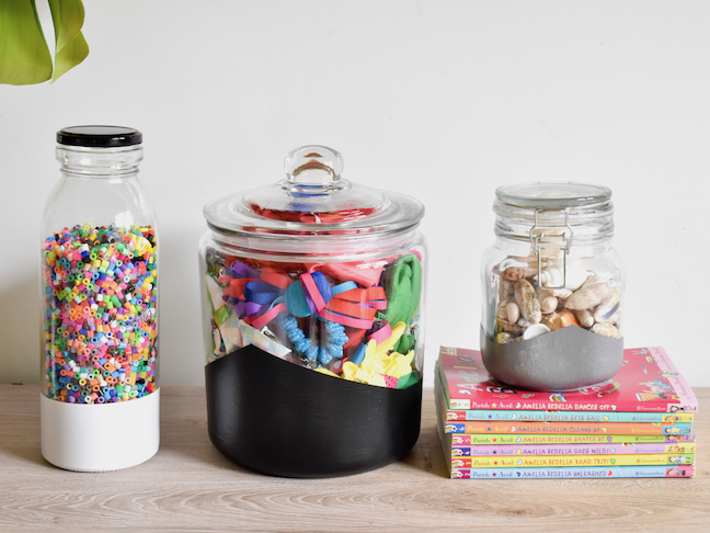 Time to Get Organized With These Pretty DIY Painted Storage Jars