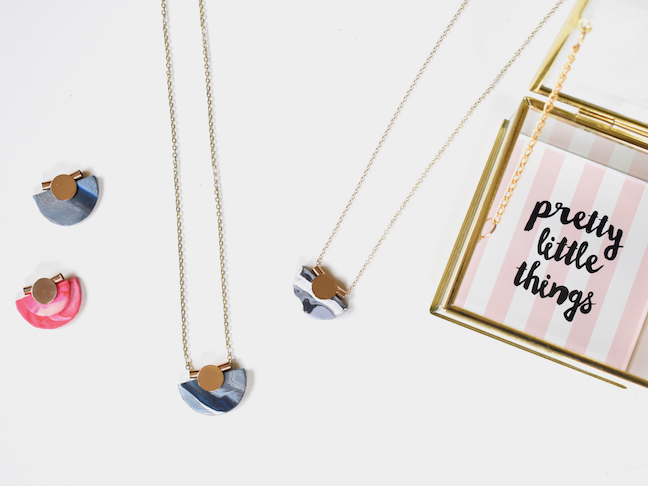 This DIY Geometric Clay Necklace Is A Stunner