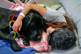 Child Finding Anxiety Comfort With Dog