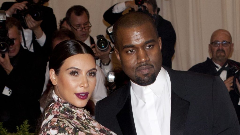 Kanye West and Kim Kardashian attend the Costume Institute Gala for the 'PUNK: Chaos to Couture' exhibition at the Metropolitan Museum of Art in New York City.